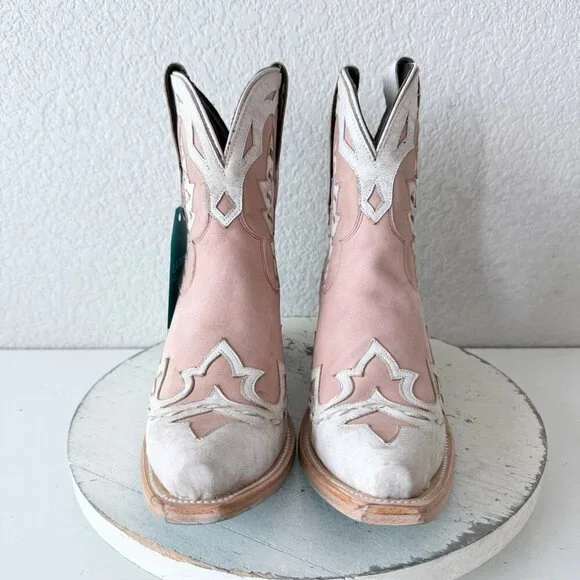 Lane CHASE THE WIND Womens Cowboy Bootie 7.5 Western Pink White Cowgirl Boots - Picture 5 of 11